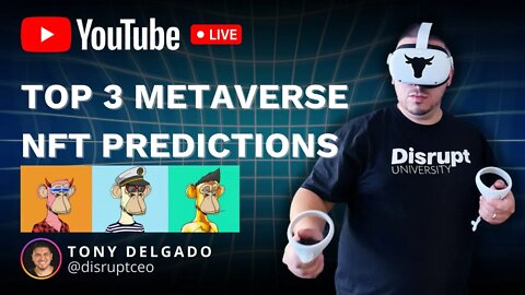 Top 3 METAVERSE NFT predictions - Tony Delgado