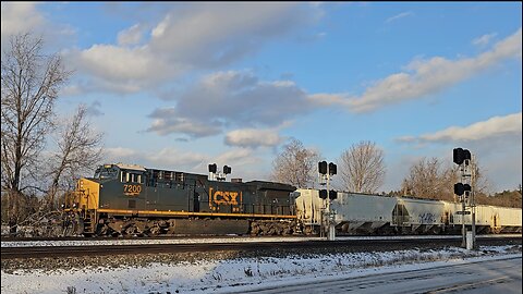 CSX M565 With GE cw44ac 7200 Leading & 7253 DPU View From MP 280.4 & TOP View