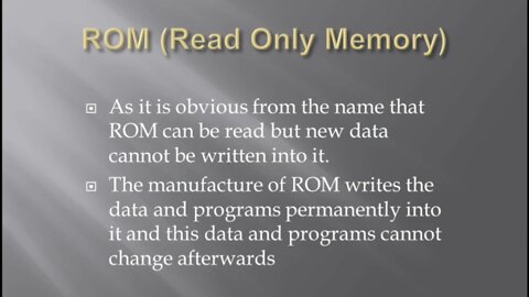 Lecture 3 ROM Read Only Memory