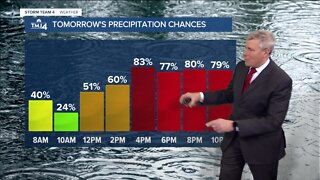 Windy and mild Tuesday night with thunderstorms