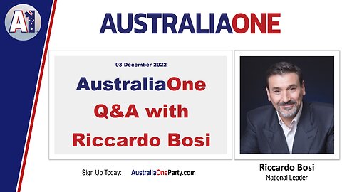 AustraliaOne Party - Q&A with Riccardo Bosi