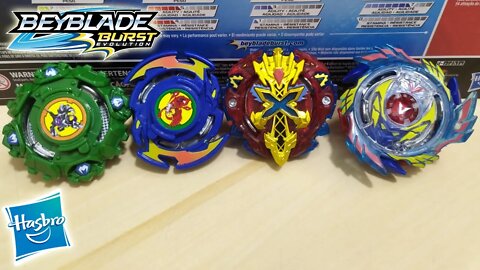 Abrindo o KIT COM 4 GUERREIROS ELITE da HASBRO | Beyblade Burst Evolution | Unboxing e Testes