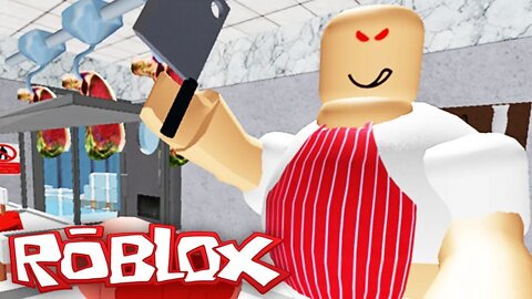 Roblox - escapamos desse açougueiro malvado no roblox (ESCAPE THE BUTCHER SHOP OBBY!)