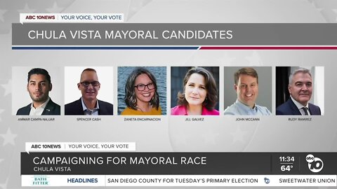 Chula Vista mayoral race candidates campaign on Election Day