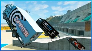 WHICH JUMP TRUCK GOES FURTHER?? Trucks Jumping #338 – #BeamNG #Drive #Crashes