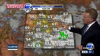 Scattered thunderstorms - mainly south of Denver