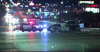 Crash kills elderly wrong-way driver in Las Vegas