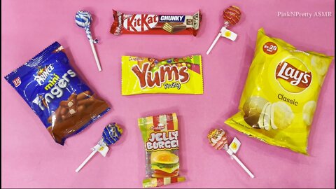 Lots Of Lollipops And Candies ASMR | Satisfying Videos Lays Chips Kitkat Chocolate | Kinder Unboxing