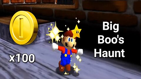 100 Coin Star in Big Boo's Haunt - Super Mario 64