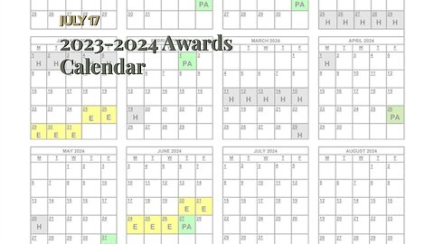 2023-2024 Awards Calendar