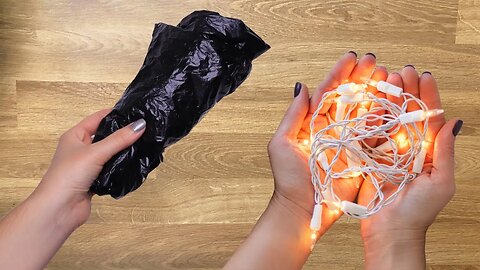 The GENIUS new way homeowners are using trash bags and string lights!