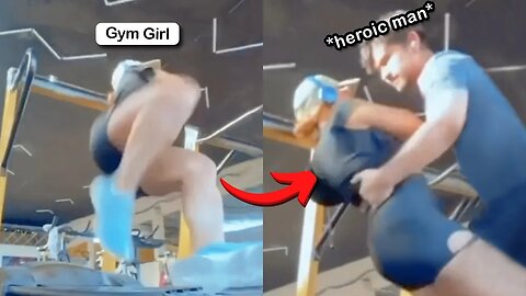 Gym Girl gets saved by Heroic Man