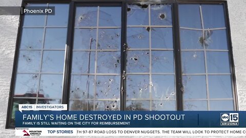 Family: Phoenix PD 'destroyed' home in shootout, city not helping with reimbursement