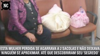 Esta mulher perdida se agarrava a 2 sacolas e não deixava ninguém se aproximar. Até que descobriram