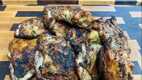Classic Grilled Crispy Chicken Thighs on a Charcoal Barbecue #Shorts