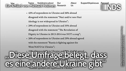 „Diese Umfrage belegt, dass es eine andere Ukraine gibt“ | Michael Holmes@NDS