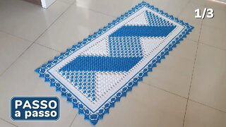 Tapete 3D com PONTO PIPOCA | Tapete em crochet filet 3D - Parte 1/3 | Samuel Ramos