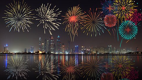 Happy New Year fireworks celebrating 2023 from Dubai