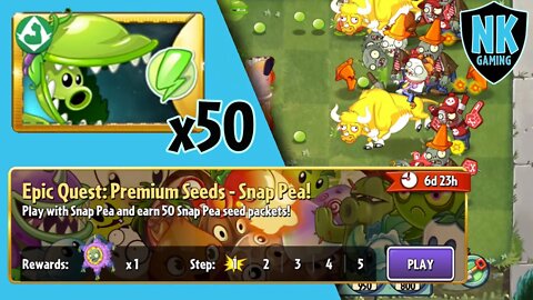 PvZ 2 - Epic Quest: Snap Pea - Level 1 Plants