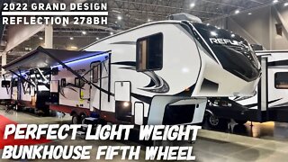 Perfect Light Weight Bunkhouse Fifth Wheel | 2022 Grand Design Reflection 278BH