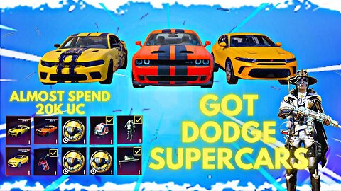 Buying DODGE SUPERCARS | almost 20k UC 3 cars INSANE luck | PUBG Mobile