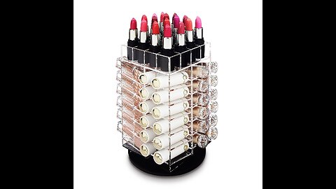 Acrylic Lip Gloss Holder Organizer, Lipstick Holder, 24 Slots Makeup Lip Gloss Lipstick Brushes...