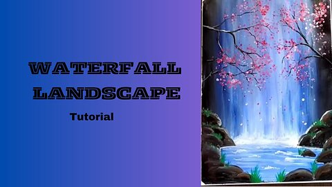 Easy Waterfall Landscape Painting tutorial for beginners l| Step by step