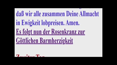 1. Tag Die Novene zur Barmherzigkeit Gottes