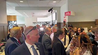 TRUMP gets swarmed in an Alanta Ga Chick Fil A. Man of the People 2024