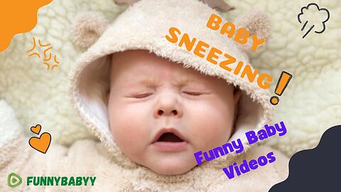 Funny baby sneezing