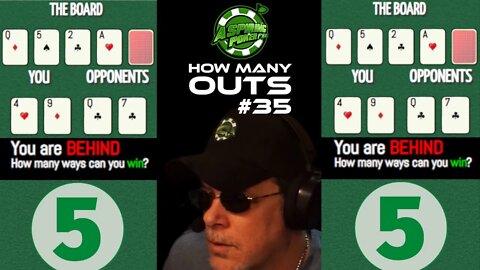 POKER OUTS QUIZ #35 #poker #howmanyouts #howtoplaypoker #pokerquiz #pokerface #onlinepoker #quiz