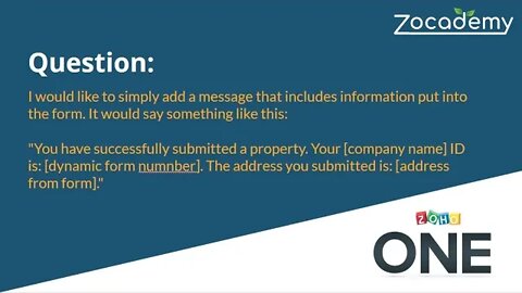 How to merge field information in Zoho Forms and send to thank you page.