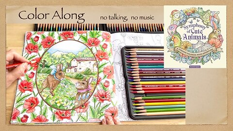 Calming Stress Relief Coloring Along "Symphony of Cute Animals" by Kanoko Egusa, no talking ASMR