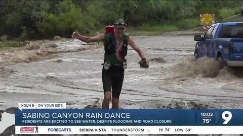 Sabino Canyon residents excited by flooding, despite road closures