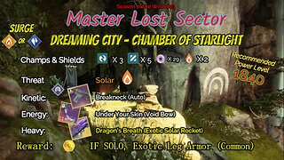 Destiny 2 Master Lost Sector: Dreaming City - Chamber of Starlight on my Strand Titan 1-24-24