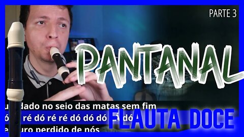 TEMA DE PANTANAL - FLAUTA DOCE Tutorial com notas na tela