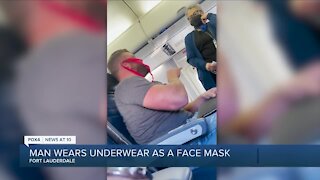 Florida Man challenges mask policy on flight by wearing women's underwear on his face