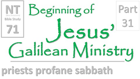 NT Bible Study 71: the priests profane the sabbath (Beginning of Jesus' Galilean Ministry part 31)