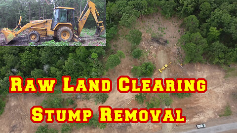 Raw Land Clearing Stump Removal For Shed To House On New Homestead | DREW'S Backhoe | Arkansas
