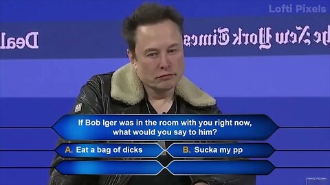 From Benny Johnson, Video of Elon on Gameshow telling Bob Iger off (Who Wants to be a Millionaire?)