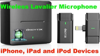 iHEYTEK 2022 Wireless Lavalier Microphone Compatible with iPhone iPad