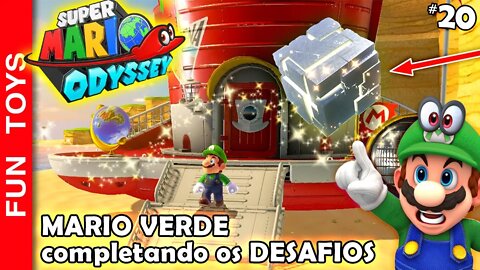 🔴 Super Mario Odyssey #20 - Mario Verde completando DESAFIOS dos canos de Moon Rocks - Parte 3/4