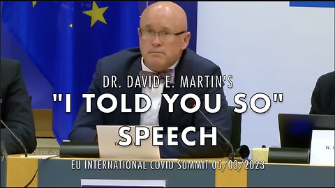 DR. DAVID E. MARTIN'S "I TOLD YOU SO" SPEECH