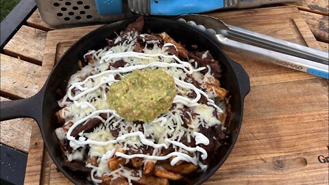 Carne asada fries on the nomad grills