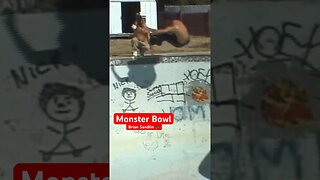 Ollie Frontside Grab Monster Bowl Skating