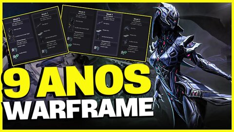 RECOMPENSAS GRÁTIS NO ANIVERSARIO DE WARFRAME - ARMAS - SKINS - ITENS - BOOSTERS