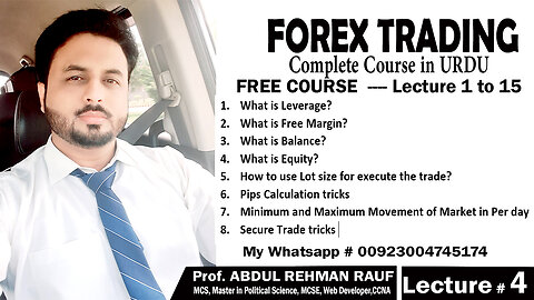 Forex Trading Complete Course in URDU Lecture # 4