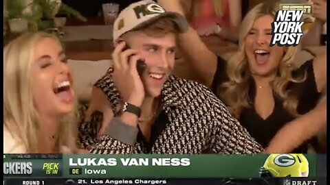 Lukas Van Ness' wild NFL draft scene causes girlfriend confusion