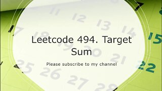 Leetcode 494 Target Sum