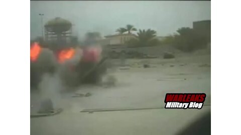 RPG Impacts Directly In Front of US Army Humvee in Iraq - Close Call